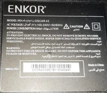 Enkor oscar 43 Smart led tv Firmware CV358H-B42 8GB