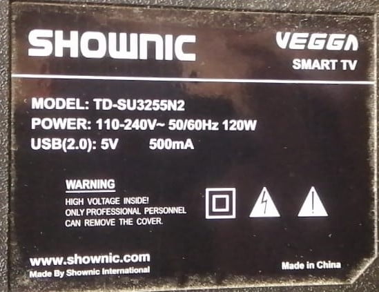 Shownic TD-SU3255N2 Hang On Startup How To Master Reset
