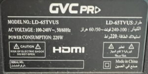GVC Pro LD-65TVUS Smart tv Firmware Software
