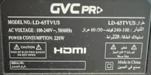 GVC Pro LD-65TVUS Smart tv Firmware Software
