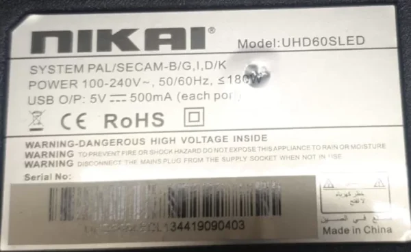 Nikai UHD60SLED T.HV553.81 Firmware Software