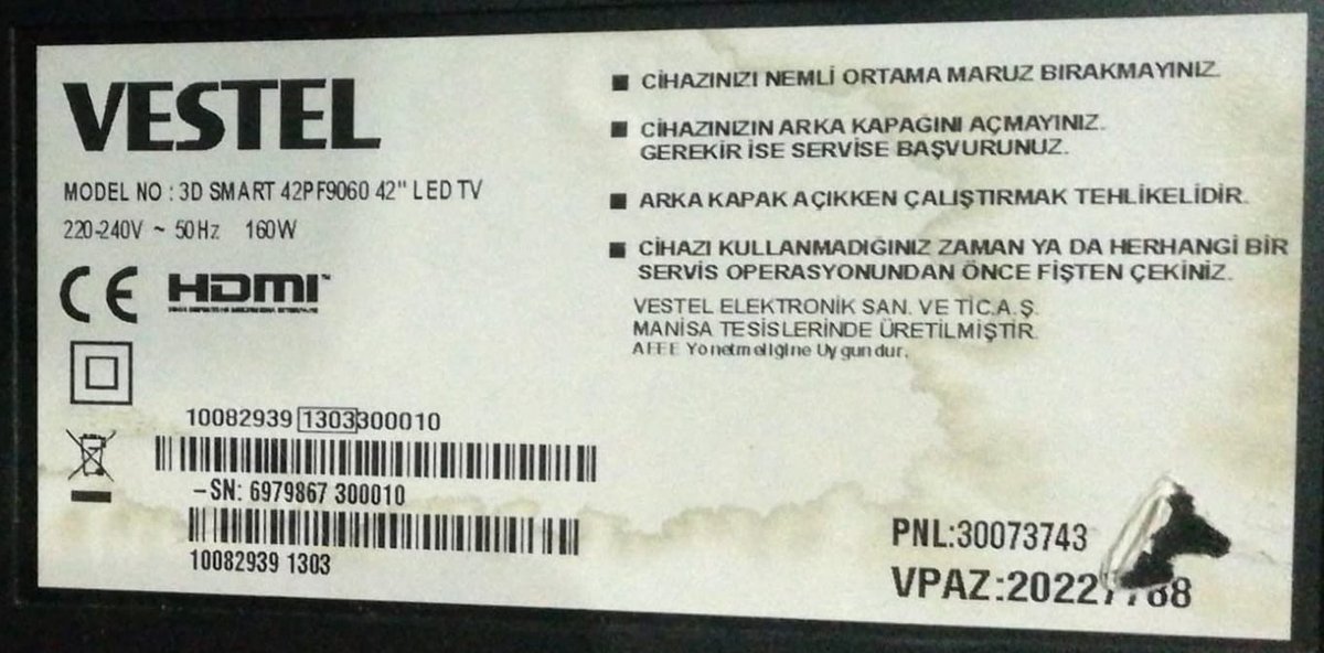 Vestel 42PF9060 Software firmware Download