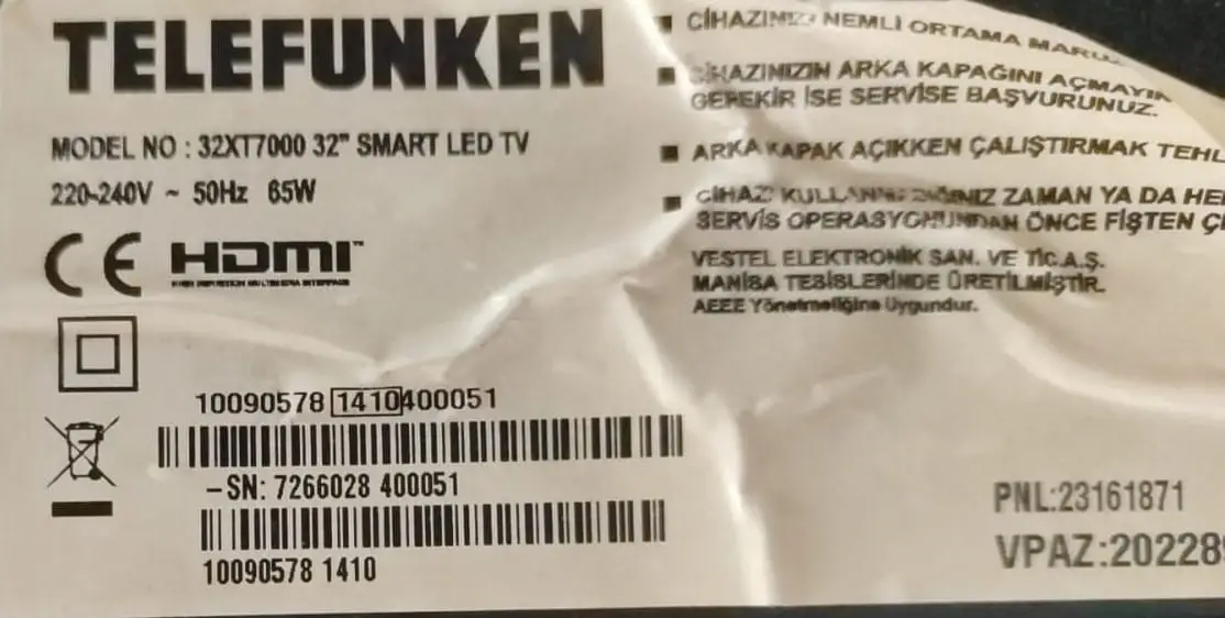 Telefunken 32XT7000 Software Download